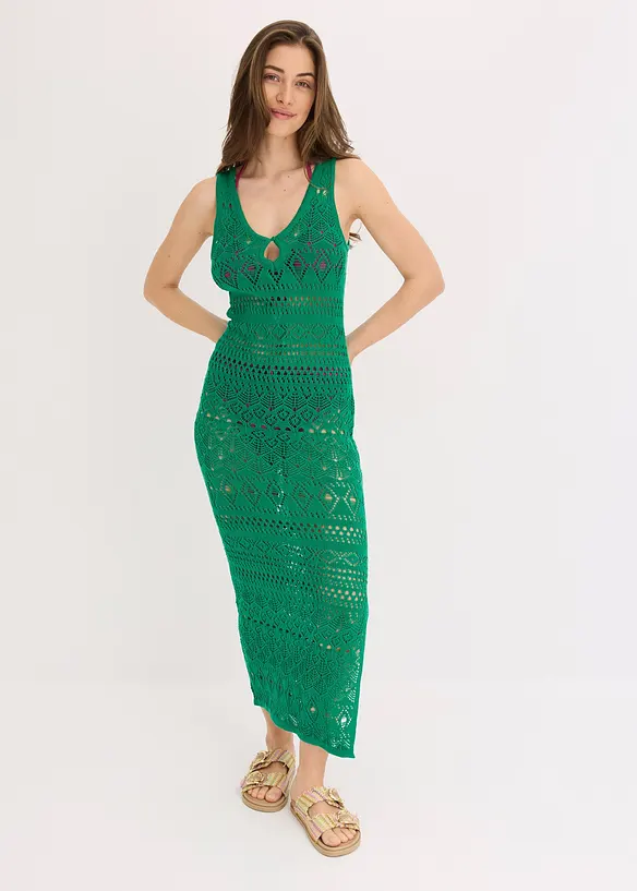 Maxi jurk in gehaakte look, bonprix