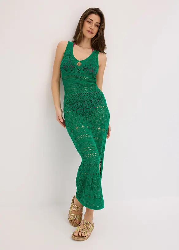 Maxi jurk in gehaakte look, bonprix