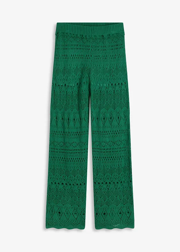 Slip-on broek met met gebreid ajour-patroon, bonprix