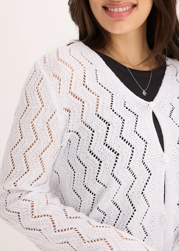 Kort vest in gehaakte look, bonprix