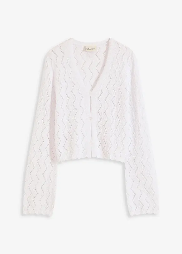 Kort vest in gehaakte look, bonprix