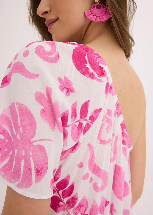 One-shoulder blouse van gestructureerde viscose, bonprix