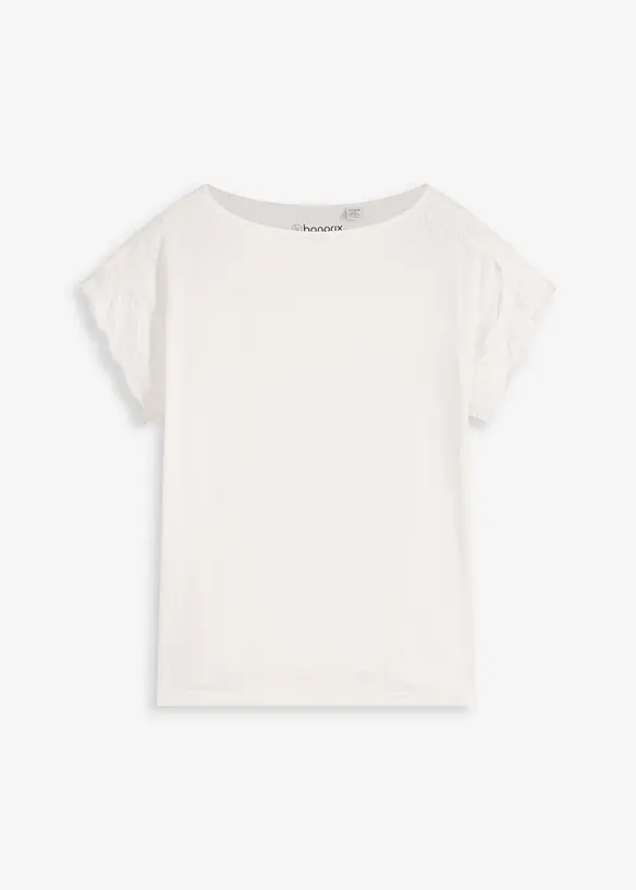 Viscose shirt met kant, bonprix
