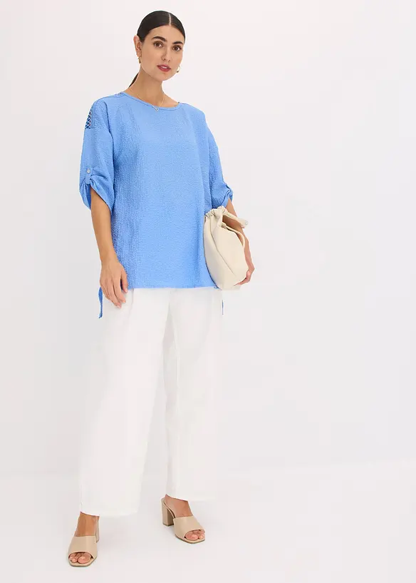 Tuniek met structuur en kanten band, bonprix