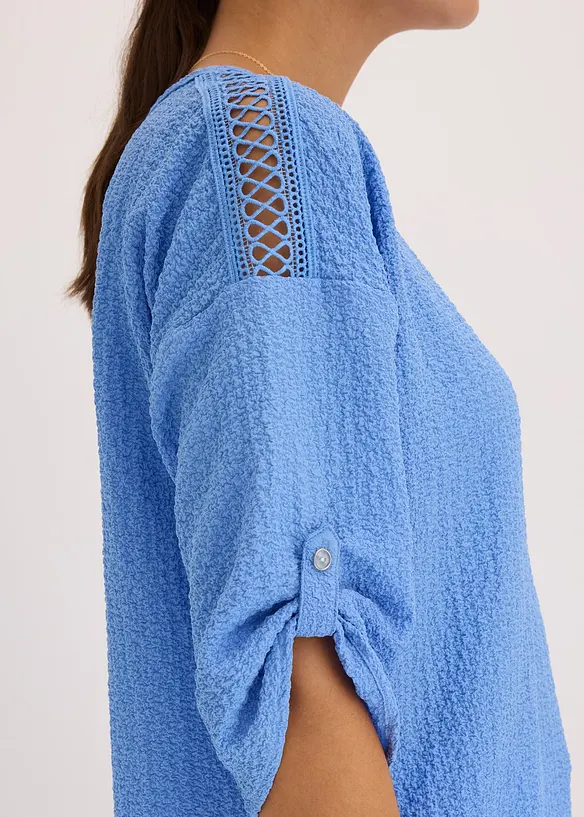 Tuniek met structuur en kanten band, bonprix