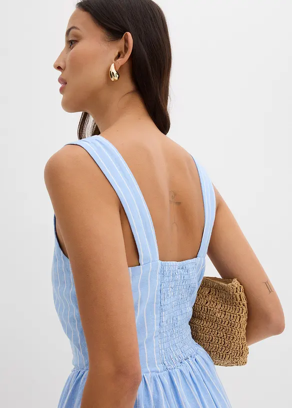 Mini jurk in een luchtige linnenmix, bonprix