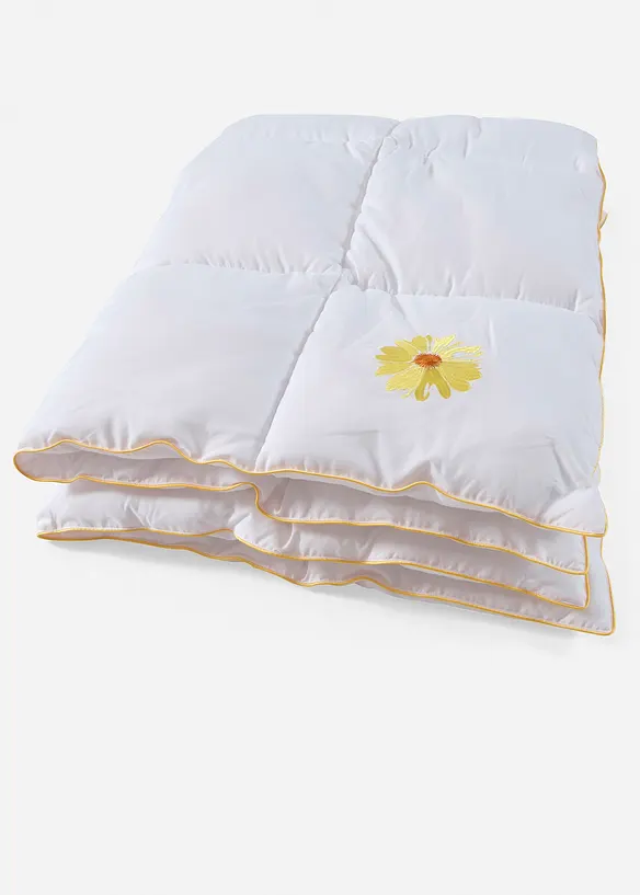 Licht dekbed met donzen touch en geborduurde bloem, bonprix