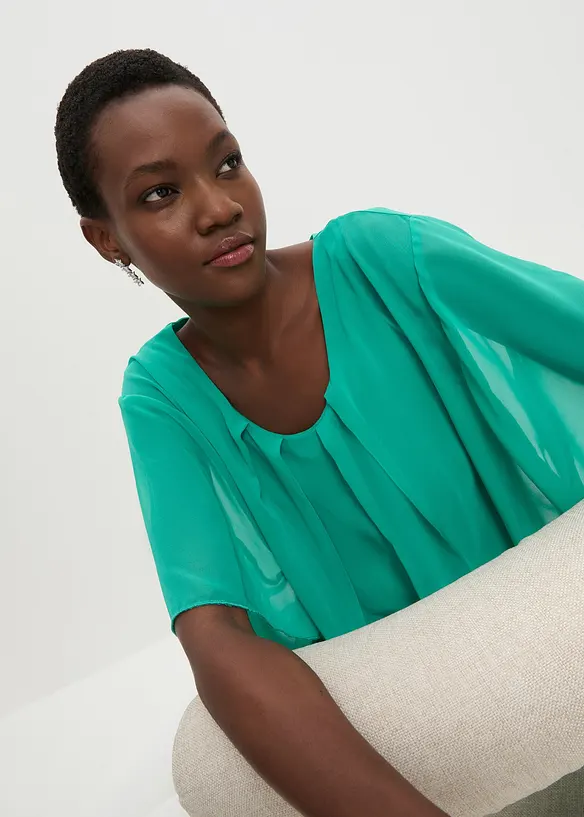 Chiffon blouse met ondershirt, bonprix