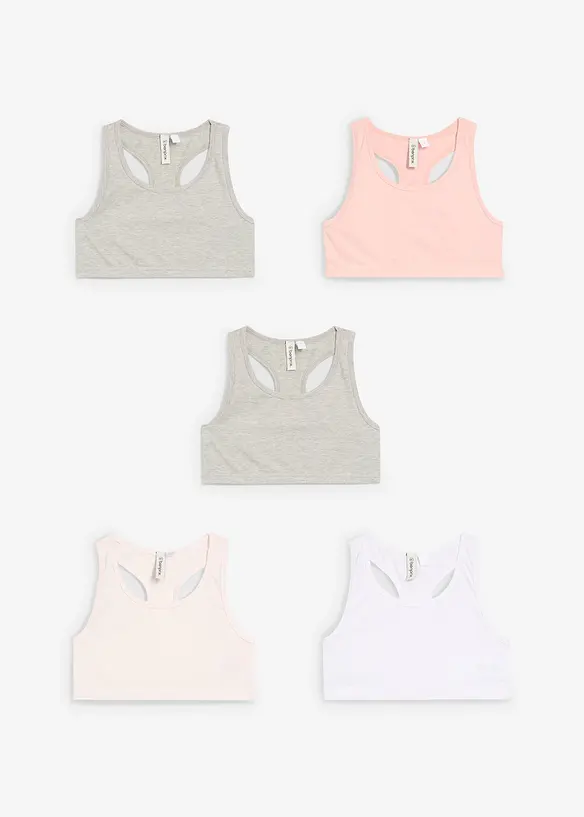Bralette met zacht katoen (set van 5), bonprix