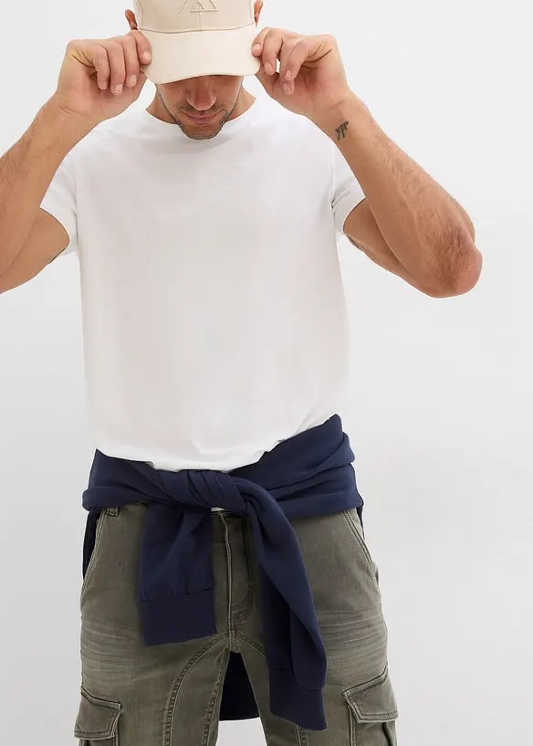 Regular fit sweat jeans bermuda, bonprix