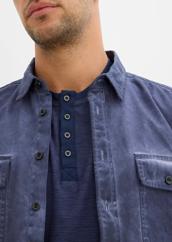 Henley shirt van puur katoen, korte mouw, bonprix