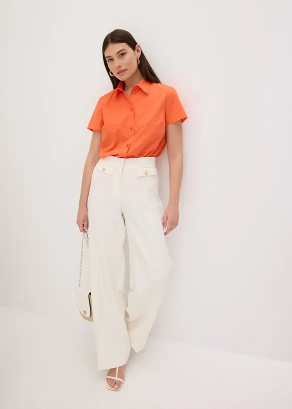Popeline blouse met korte mouwen, bonprix