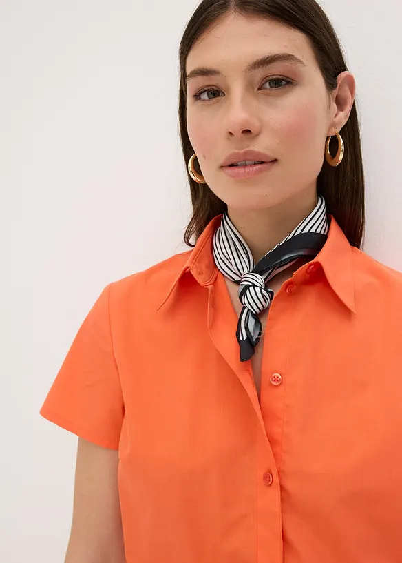 Popeline blouse met korte mouwen, bonprix