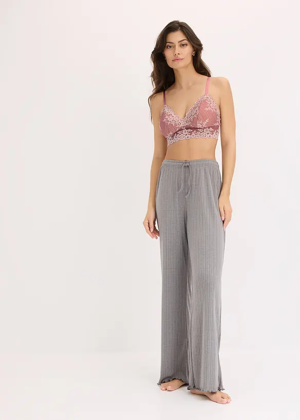 Bralette met tweekleurig kant, bonprix