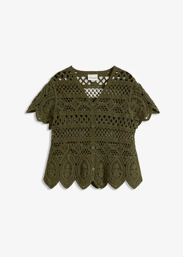 Cropped crochet vest, bonprix