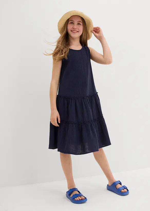 Meisjes midi jurk van mousseline, bonprix