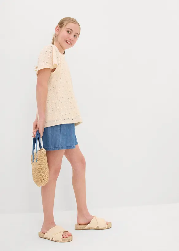 Shirt met broderie anglaise, bonprix