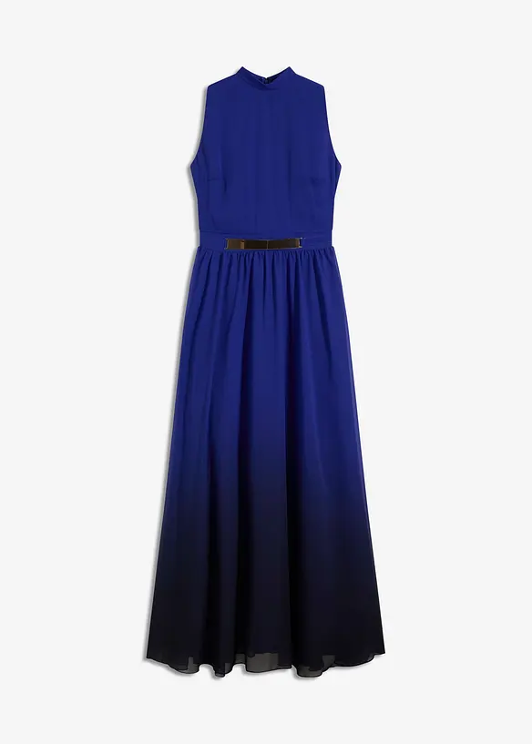 Chiffon jurk met kraag en inzet in de taille, bonprix
