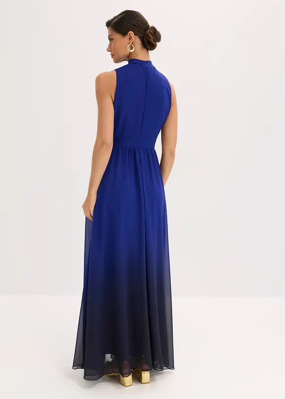 Chiffon jurk met kraag en inzet in de taille, bonprix