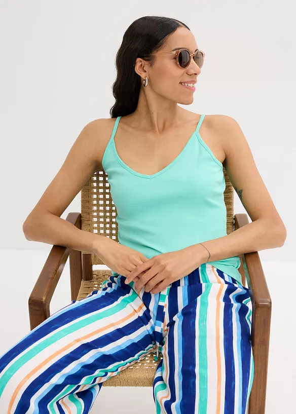 Spaghetti top van biologisch katoen (set van 3), bonprix