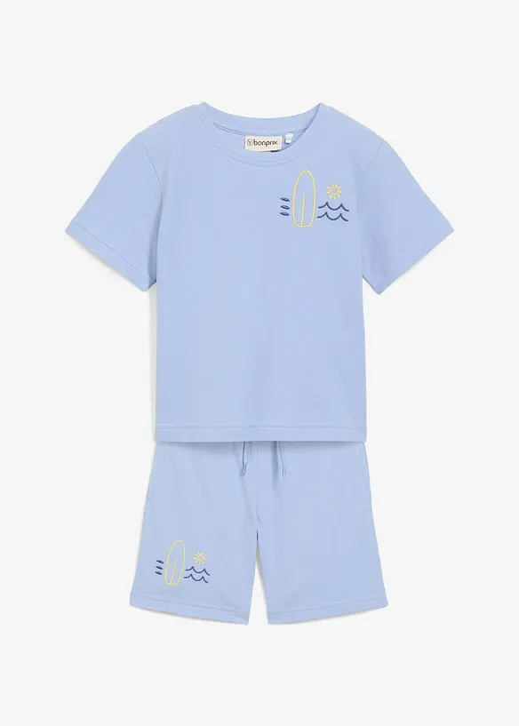 Piqué shirt en korte broek (2-dlg. set) van biologisch katoen, bonprix