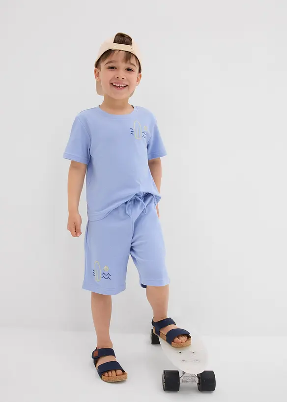Piqué shirt en korte broek (2-dlg. set) van biologisch katoen, bonprix