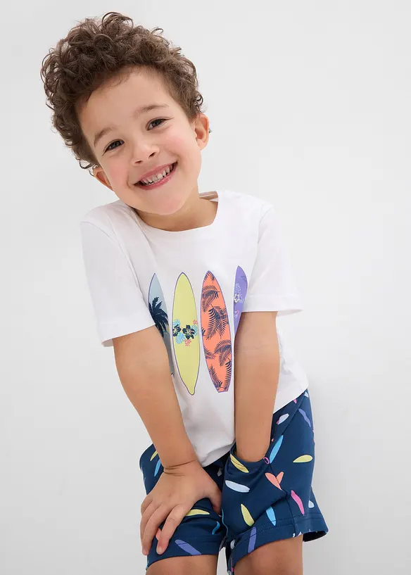 T-shirt en korte broek (2-dlg. set) van katoen, bonprix