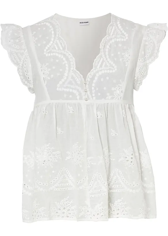 Blouse met kant, bonprix