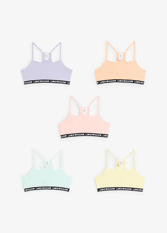Bralette met biologisch katoen (set van 5), bonprix