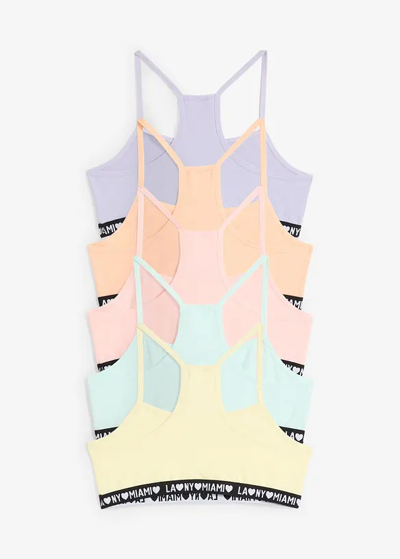 Bralette met biologisch katoen (set van 5), bonprix