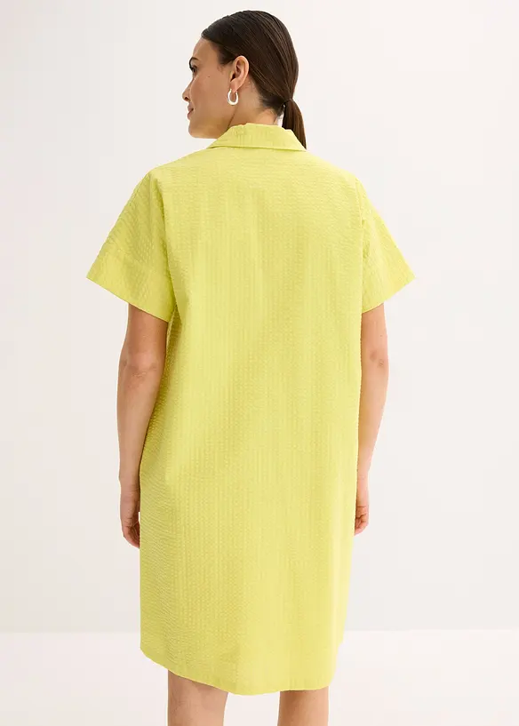 Wijde jurk van katoen met elegante plooi, bonprix