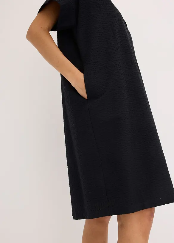 Wijde jurk van katoen met elegante plooi, bonprix