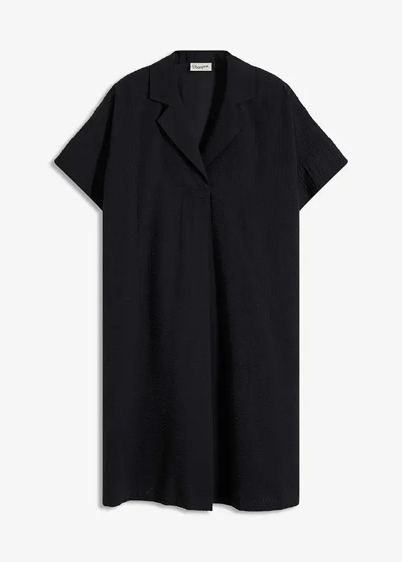 Wijde jurk van katoen met elegante plooi, bonprix