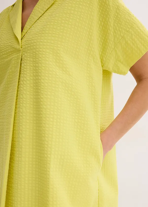 Wijde jurk van katoen met elegante plooi, bonprix