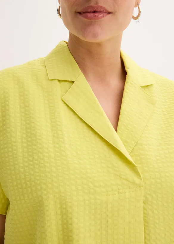 Wijde jurk van katoen met elegante plooi, bonprix