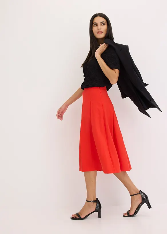 Plooirok van soepele viscose, bonprix