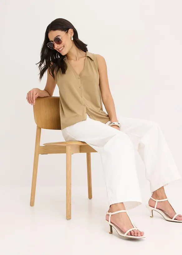 Viscose piqué polotop, bonprix