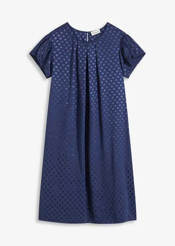 Jaquard jurk met elegante plooien, bonprix