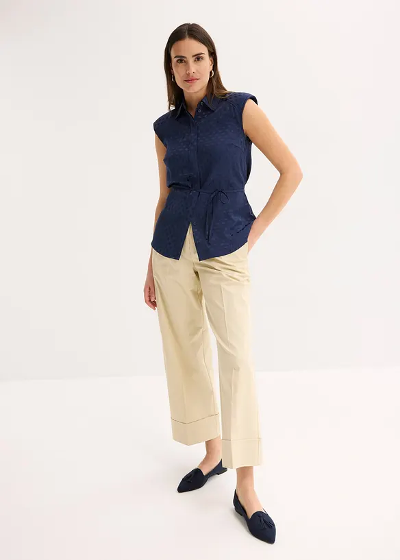 Satijnen blouse met striklint, bonprix