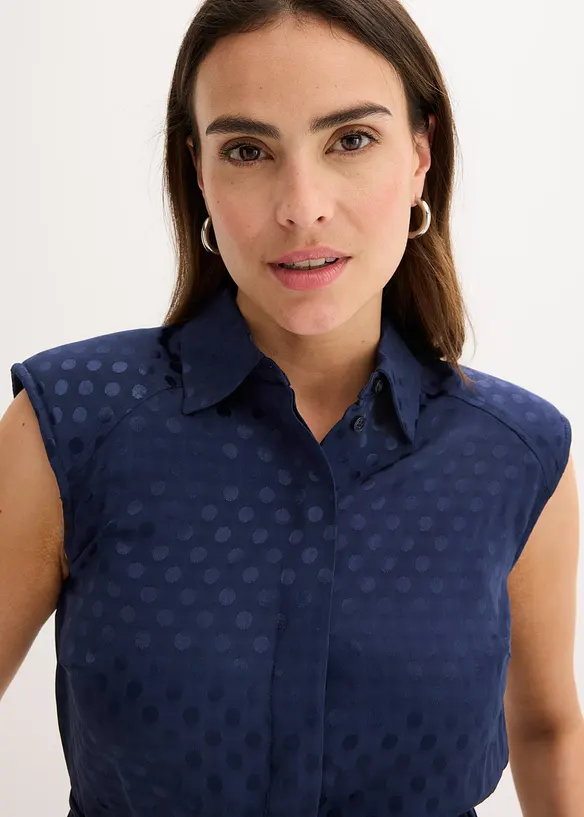 Satijnen blouse met striklint, bonprix