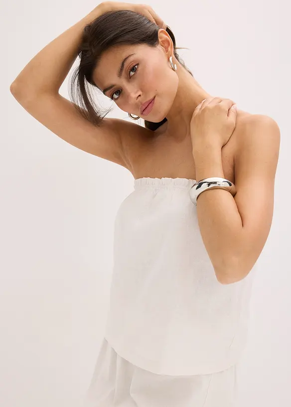 Blousetop met linnen, bonprix