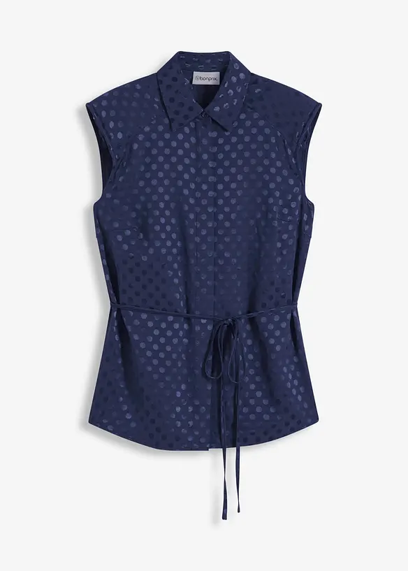 Satijnen blouse met striklint, bonprix