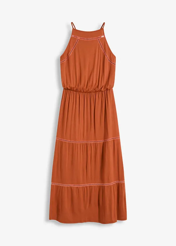 Maxi jurk met gehaakte inzetstukken, bonprix