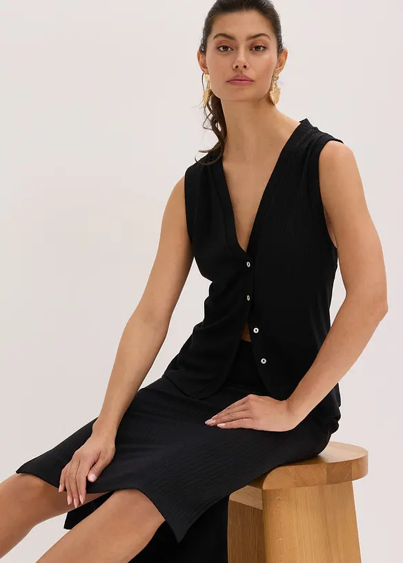 Mouwloos vest in een gebreide look, bonprix