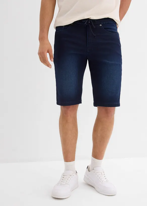 Sweat jeans bermuda met comfortband, regular fit (set van 2), bonprix