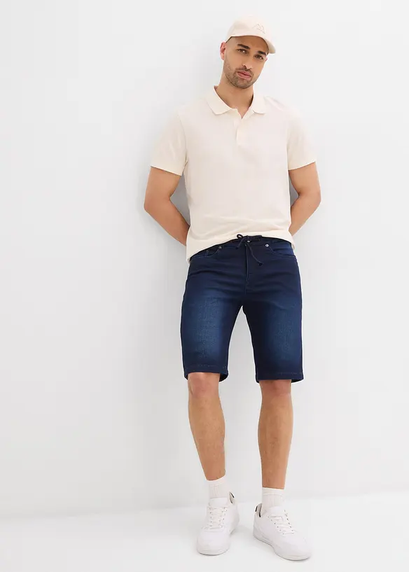 Sweat jeans bermuda met comfortband, regular fit (set van 2), bonprix
