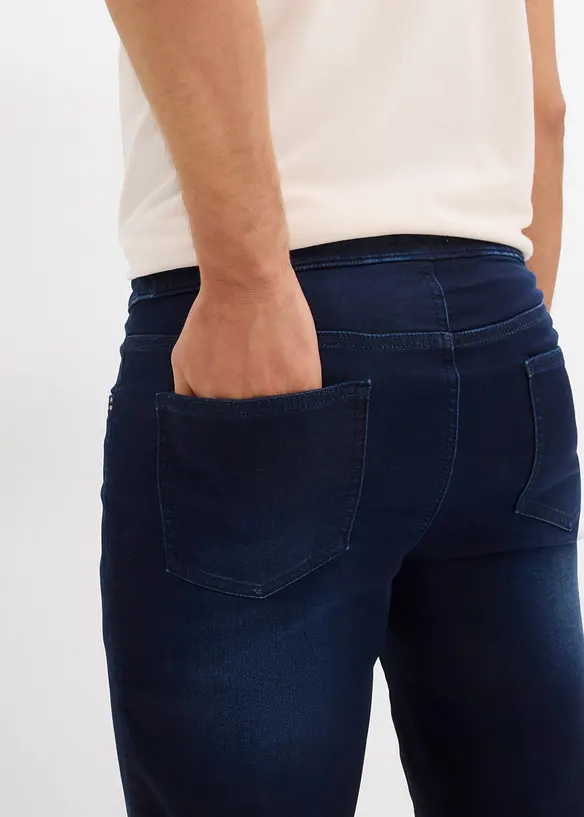 Sweat jeans bermuda met comfortband, regular fit (set van 2), bonprix