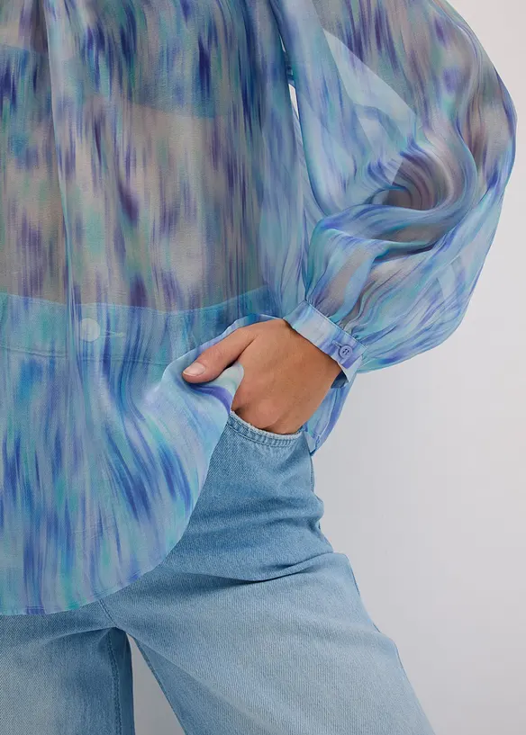 One-shoulder chiffon blouse, bonprix