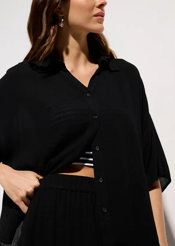 Strandblouse van viscose met korte mouwen, bonprix