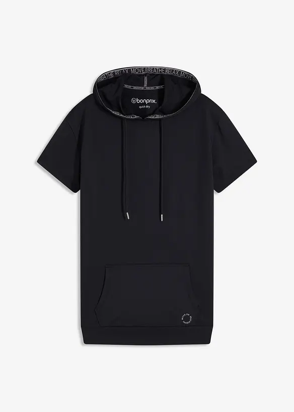 Oversized sportshirt met capuchon, sneldrogend, bonprix